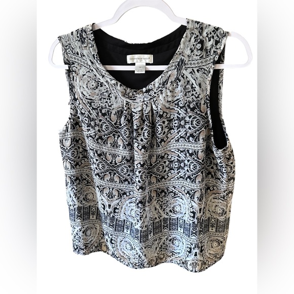 Christopher & Banks Tops - Christopher & Banks Black Patterned Sleeveless Blouse- Medium